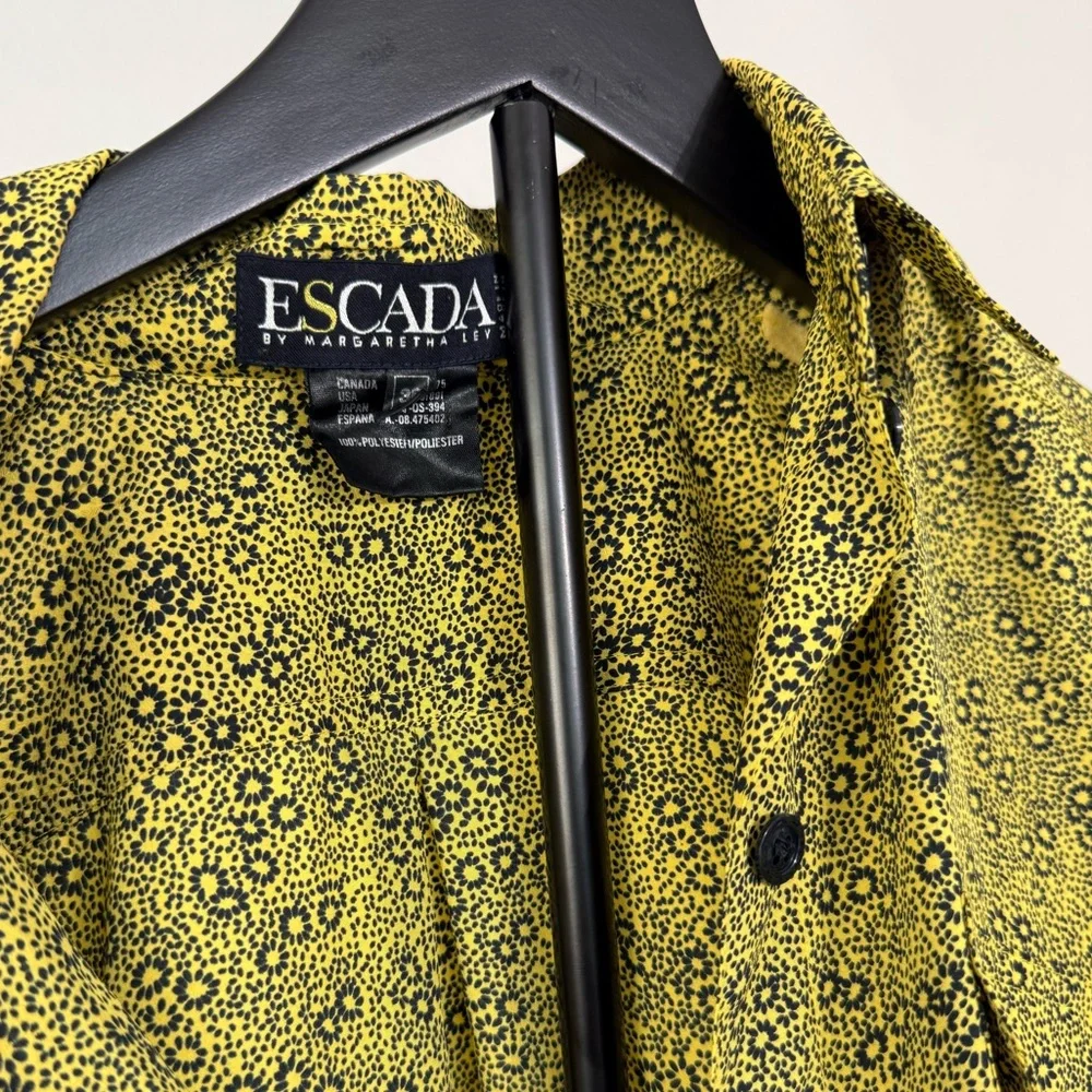 Escada Margaretha Ley Floral Blouse Button Down Designer Luxury Women Size 6 - Picture 5 of 10
